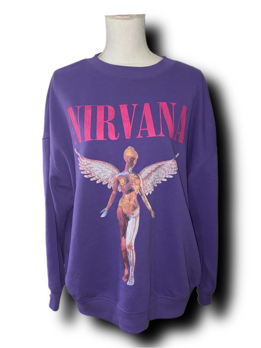 Oversized Nirvana In Utero Angel Print Sweatshirt by Divided H&M 90s Grunge Vibe